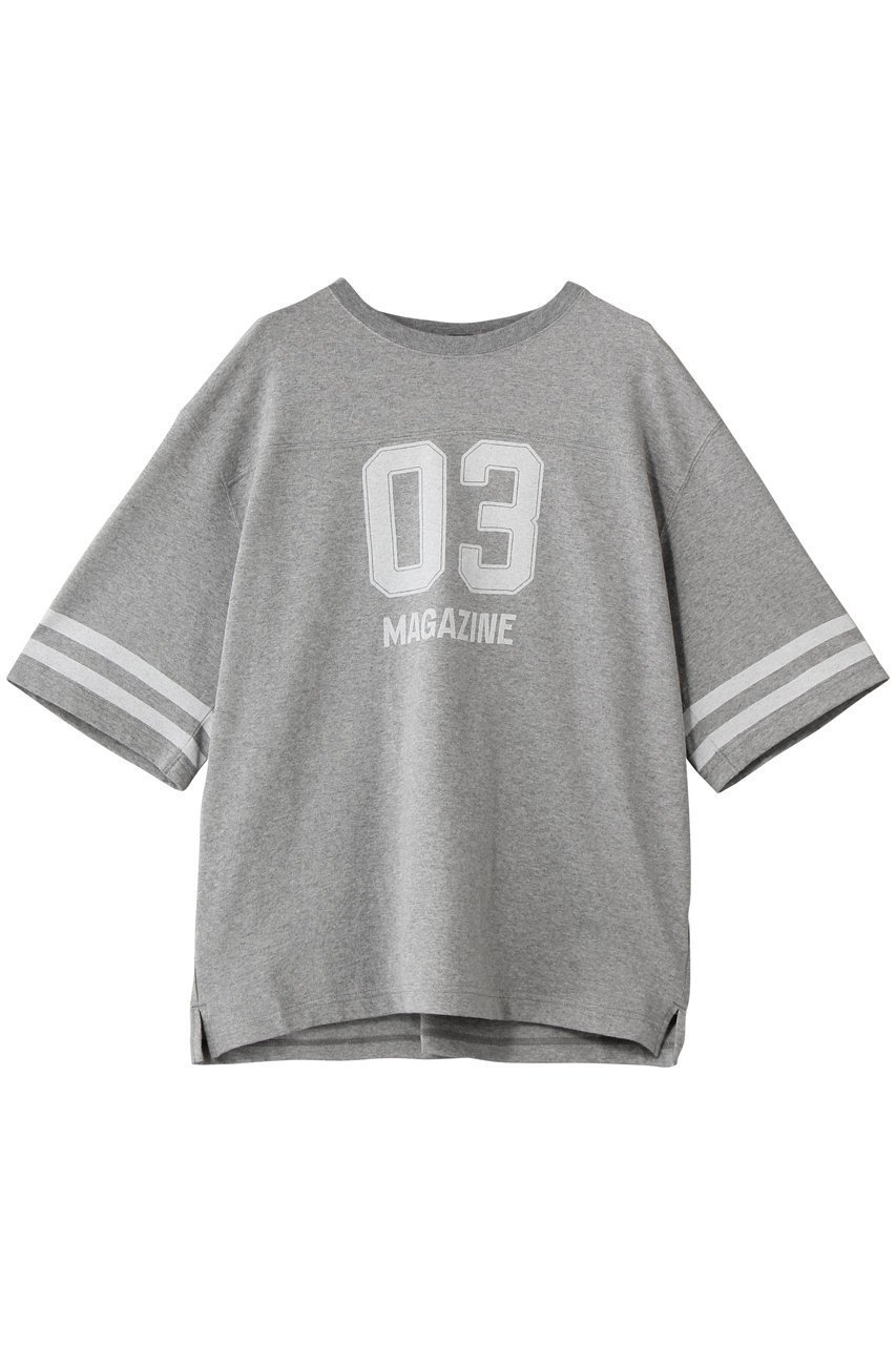 【サードマガジン/THIRD MAGAZINE】のナンバリングTシャツ インテリア・キッズ・メンズ・レディースファッション・服の通販 founy(ファニー) 　ファッション　Fashion　レディースファッション　Fashion for Women　トップス・カットソー　Cut & Sew Tops　シャツ・ブラウス・オフィスカジュアル　Elegant Blouses & Button-Ups　ロングTシャツ・Tシャツ　Longline T-Shirts & Tees　カットソー・ベーシックTシャツ　Cut-and-Sewn Tops / Stretch Tees & Basics　ショート　Short, Short Length　スポーティ　Sporty, Casual Athletic　スリーブ　Sleeve, Long Sleeve / Short Sleeve　トレンド　Trend, Trending Now　プリント　Print, Printed Pattern　グレー|ID: prp329100004903735 ipo3291000000036703551