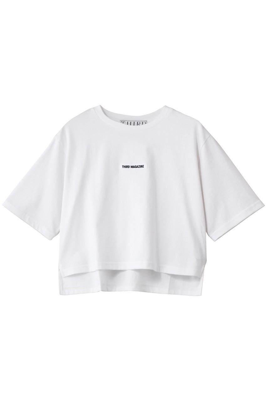 【サードマガジン/THIRD MAGAZINE】のグログランロゴクロップドTシャツ インテリア・キッズ・メンズ・レディースファッション・服の通販 founy(ファニー) 　ファッション　Fashion　レディースファッション　Fashion for Women　トップス・カットソー　Cut & Sew Tops　シャツ・ブラウス・オフィスカジュアル　Elegant Blouses & Button-Ups　ロングTシャツ・Tシャツ　Longline T-Shirts & Tees　カットソー・ベーシックTシャツ　Cut-and-Sewn Tops / Stretch Tees & Basics　クロップド　Cropped, Short Length　ショート　Short, Short Length　シンプル　Simple, Minimal　スリーブ　Sleeve, Long Sleeve / Short Sleeve　トレンド　Trend, Trending Now　半袖　Short Sleeve, Half Sleeve　ホワイト|ID: prp329100004903741 ipo3291000000036703581