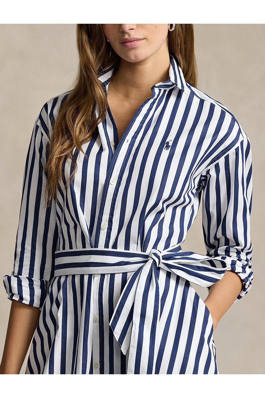 【ラルフローレン/RALPH LAUREN】の【POLO RALPH LAUREN】ベルテッド ストライプド コットン シャツドレス 人気、トレンドファッション・服の通販 founy(ファニー) 　ファッション　Fashion　レディースファッション　Fashion for Women　ワンピース　Dresses　フォーマル・パーティードレス・結婚式用ドレス　Elegant & Casual Dresses　チュニック　Tunic Tops & Dresses　カフス　Cuff Design　ストライプ　Stripe, Striped Pattern　チュニック　Tunic, Long Top　ドレス　Dress, One-Piece　バランス　Balance, Style Balance　ロング　Long, Long-Length　エレガント 上品　Elegant　other-4|ID: prp329100004903763 ipo3291000000036745838