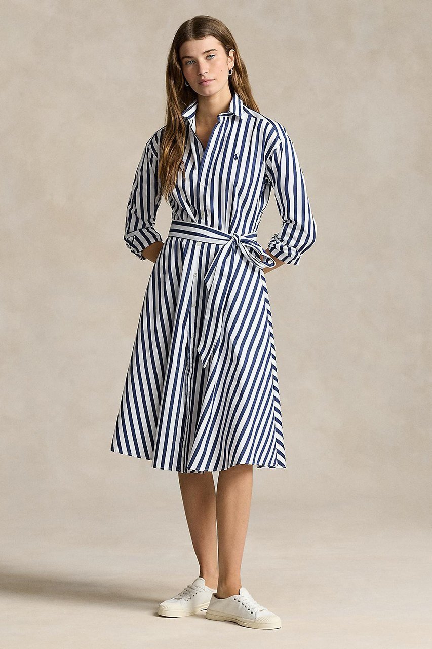 【ラルフローレン/RALPH LAUREN】の【POLO RALPH LAUREN】ベルテッド ストライプド コットン シャツドレス 人気、トレンドファッション・服の通販 founy(ファニー) 　ファッション　Fashion　レディースファッション　Fashion for Women　ワンピース　Dresses　フォーマル・パーティードレス・結婚式用ドレス　Elegant & Casual Dresses　チュニック　Tunic Tops & Dresses　カフス　Cuff Design　ストライプ　Stripe, Striped Pattern　チュニック　Tunic, Long Top　ドレス　Dress, One-Piece　バランス　Balance, Style Balance　ロング　Long, Long-Length　エレガント 上品　Elegant　other-5|ID: prp329100004903763 ipo3291000000036745839