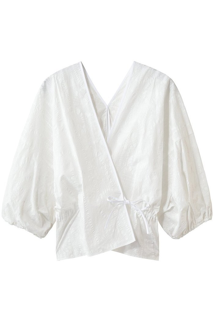 【プレインピープル/PLAIN PEOPLE】の塩縮プリントカシュクールブラウス インテリア・キッズ・メンズ・レディースファッション・服の通販 founy(ファニー) https://founy.com/ ファッション Fashion レディースファッション Fashion for Women トップス・カットソー Cut & Sew Tops シャツ・ブラウス・オフィスカジュアル Elegant Blouses & Button-Ups ギャザー Gathered, Ruffled スリーブ Sleeve, Long Sleeve / Short Sleeve フェミニン Feminine, Girly フラワー Flower, Floral ロング Long, Long-Length 新作・新入荷 New Arrivals / New In |ID: prp329100004903776 ipo3291000000036703907