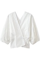 【プレインピープル/PLAIN PEOPLE】の塩縮プリントカシュクールブラウス ホワイト|ID: prp329100004903776 ipo3291000000036703909