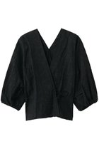 【プレインピープル/PLAIN PEOPLE】の塩縮プリントカシュクールブラウス ブラック|ID: prp329100004903776 ipo3291000000036703911