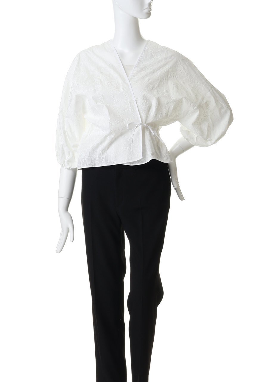 【プレインピープル/PLAIN PEOPLE】の塩縮プリントカシュクールブラウス 人気、トレンドファッション・服の通販 founy(ファニー) 　ファッション　Fashion　レディースファッション　Fashion for Women　トップス・カットソー　Cut & Sew Tops　シャツ・ブラウス・オフィスカジュアル　Elegant Blouses & Button-Ups　ギャザー　Gathered, Ruffled　スリーブ　Sleeve, Long Sleeve / Short Sleeve　フェミニン　Feminine, Girly　フラワー　Flower, Floral　ロング　Long, Long-Length　新作・新入荷　New Arrivals / New In　other-2|ID: prp329100004903776 ipo3291000000036703913