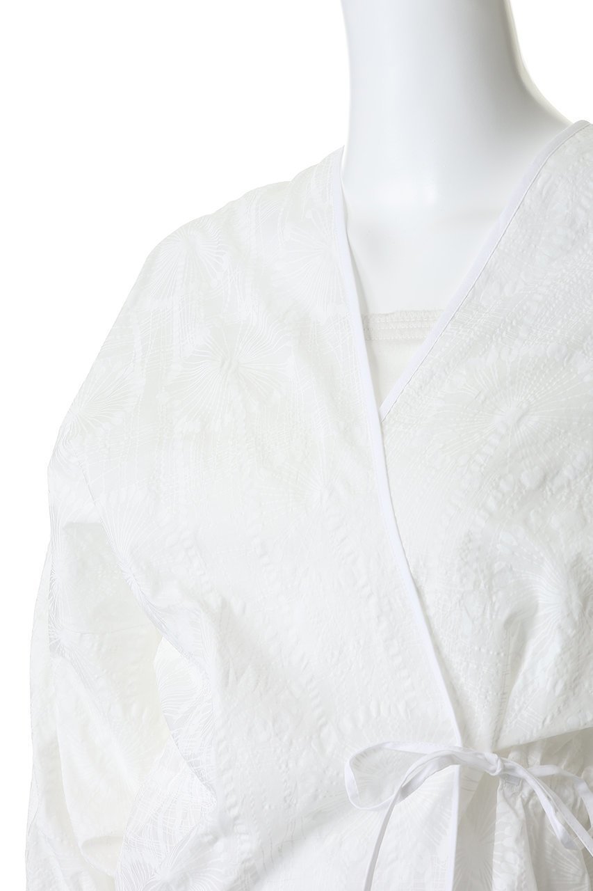 【プレインピープル/PLAIN PEOPLE】の塩縮プリントカシュクールブラウス 人気、トレンドファッション・服の通販 founy(ファニー) 　ファッション　Fashion　レディースファッション　Fashion for Women　トップス・カットソー　Cut & Sew Tops　シャツ・ブラウス・オフィスカジュアル　Elegant Blouses & Button-Ups　ギャザー　Gathered, Ruffled　スリーブ　Sleeve, Long Sleeve / Short Sleeve　フェミニン　Feminine, Girly　フラワー　Flower, Floral　ロング　Long, Long-Length　新作・新入荷　New Arrivals / New In　other-5|ID: prp329100004903776 ipo3291000000036703921