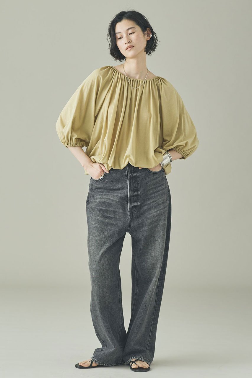 【カレンソロジー/Curensology】のソフトテンジクギャザープルオーバー 人気、トレンドファッション・服の通販 founy(ファニー) 　ファッション　Fashion　レディースファッション　Fashion for Women　トップス・カットソー　Cut & Sew Tops　シャツ・ブラウス・オフィスカジュアル　Elegant Blouses & Button-Ups　ロングTシャツ・Tシャツ　Longline T-Shirts & Tees　カジュアルプルオーバー・ニットトップス　Pullovers & Knit Tops / Casual Pullovers　カットソー・ベーシックTシャツ　Cut-and-Sewn Tops / Stretch Tees & Basics　なめらか　Smooth, Silky Texture　ギャザー　Gathered, Ruffled　シアー　Sheer, See-Through　スリーブ　Sleeve, Long Sleeve / Short Sleeve　ロング　Long, Long-Length　夏　Summer　新作・新入荷　New Arrivals / New In　other-5|ID: prp329100004903830 ipo3291000000036704375