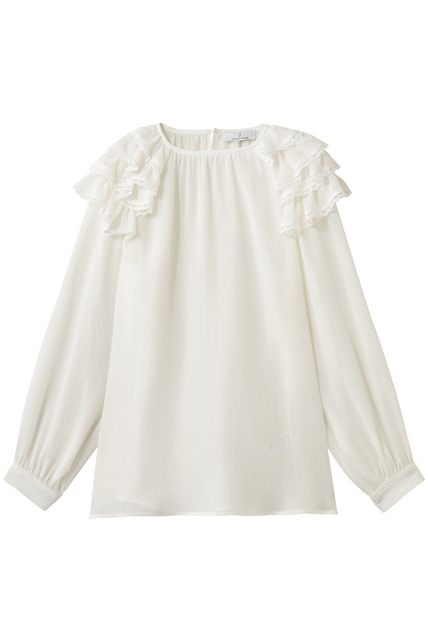 【ジェイドット/j.】のシアージョーゼット ショルダーフリルブラウス 人気、トレンドファッション・服の通販 founy(ファニー) ファッション Fashion レディースファッション Fashion for Women トップス・カットソー Cut & Sew Tops シャツ・ブラウス・オフィスカジュアル Elegant Blouses & Button-Ups エアリー Airy Texture カフス Cuff Design ギャザー Gathered, Ruffled シアー Sheer, See-Through ジョーゼット Georgette, Semi-Sheer Fabric スリーブ Sleeve, Long Sleeve / Short Sleeve デニム Denim, Jeans Material パーティ Party, Party Style フェミニン Feminine, Girly レース Lace, Lace Fabric ロング Long, Long-Length 新作・新入荷 New Arrivals / New In other-1|ID: prp329100004903884 ipo3291000000036704794