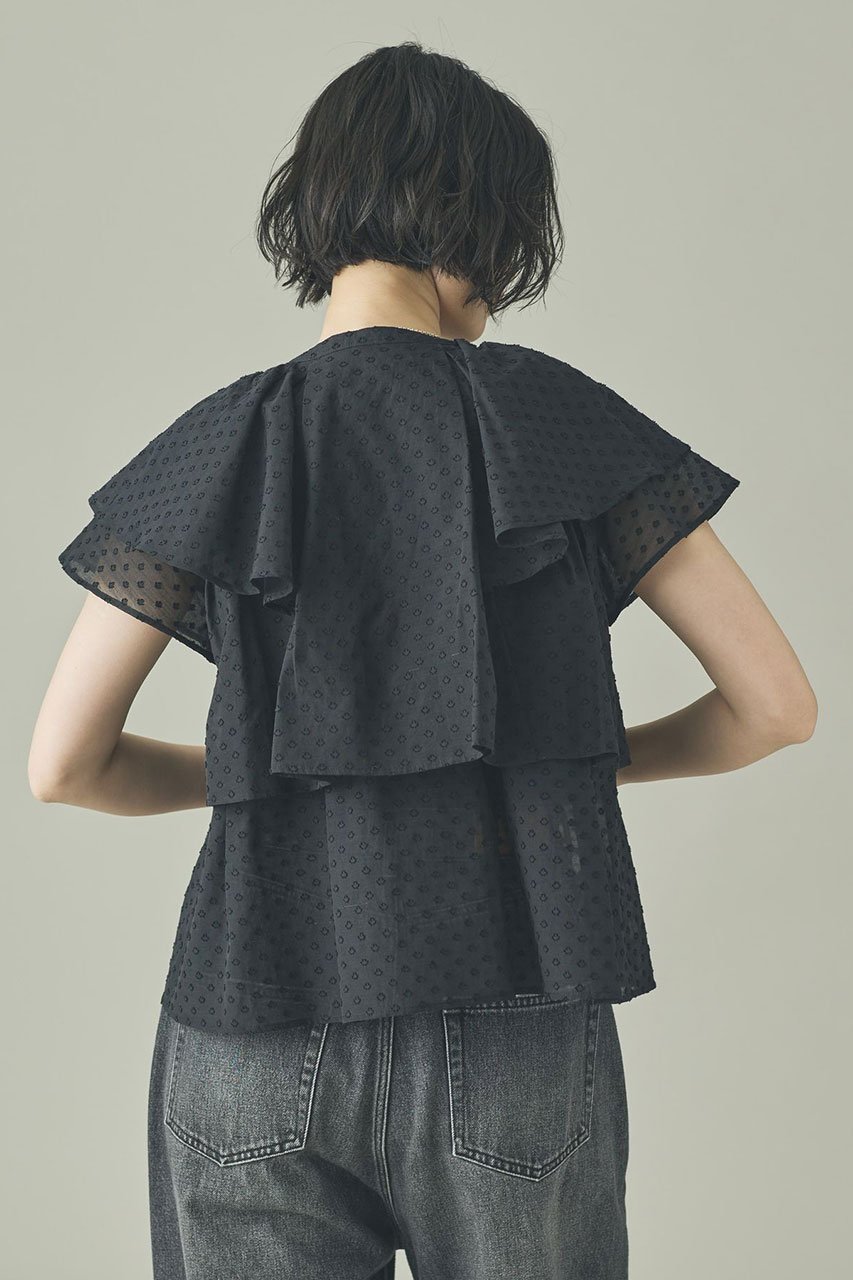 【カレンソロジー/Curensology】の〈C.S.G〉ドットジャカードブラウス 人気、トレンドファッション・服の通販 founy(ファニー) 　ファッション　Fashion　レディースファッション　Fashion for Women　トップス・カットソー　Cut & Sew Tops　シャツ・ブラウス・オフィスカジュアル　Elegant Blouses & Button-Ups　おすすめ　Recommended / Our Picks　インド　Indian Textile　ギャザー　Gathered, Ruffled　シアー　Sheer, See-Through　ショート　Short, Short Length　ジャカード／ジャガード　Jacquard, Woven Pattern　スリーブ　Sleeve, Long Sleeve / Short Sleeve　バランス　Balance, Style Balance　フリル　Frill, Ruffle　新作・新入荷　New Arrivals / New In　other-3|ID: prp329100004903886 ipo3291000000036704818