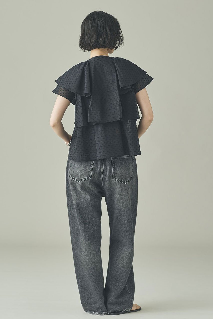 【カレンソロジー/Curensology】の〈C.S.G〉ドットジャカードブラウス 人気、トレンドファッション・服の通販 founy(ファニー) 　ファッション　Fashion　レディースファッション　Fashion for Women　トップス・カットソー　Cut & Sew Tops　シャツ・ブラウス・オフィスカジュアル　Elegant Blouses & Button-Ups　おすすめ　Recommended / Our Picks　インド　Indian Textile　ギャザー　Gathered, Ruffled　シアー　Sheer, See-Through　ショート　Short, Short Length　ジャカード／ジャガード　Jacquard, Woven Pattern　スリーブ　Sleeve, Long Sleeve / Short Sleeve　バランス　Balance, Style Balance　フリル　Frill, Ruffle　新作・新入荷　New Arrivals / New In　other-7|ID: prp329100004903886 ipo3291000000036704826