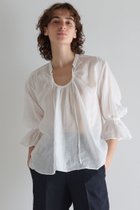 【マルティニーク/martinique】のラミーネックギャザーブラウス ホワイト|ID: prp329100004903891 ipo3291000000036704874