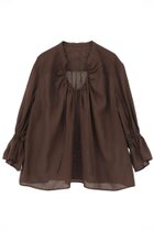 【マルティニーク/martinique】のラミーネックギャザーブラウス ブラウン|ID: prp329100004903891 ipo3291000000036704878