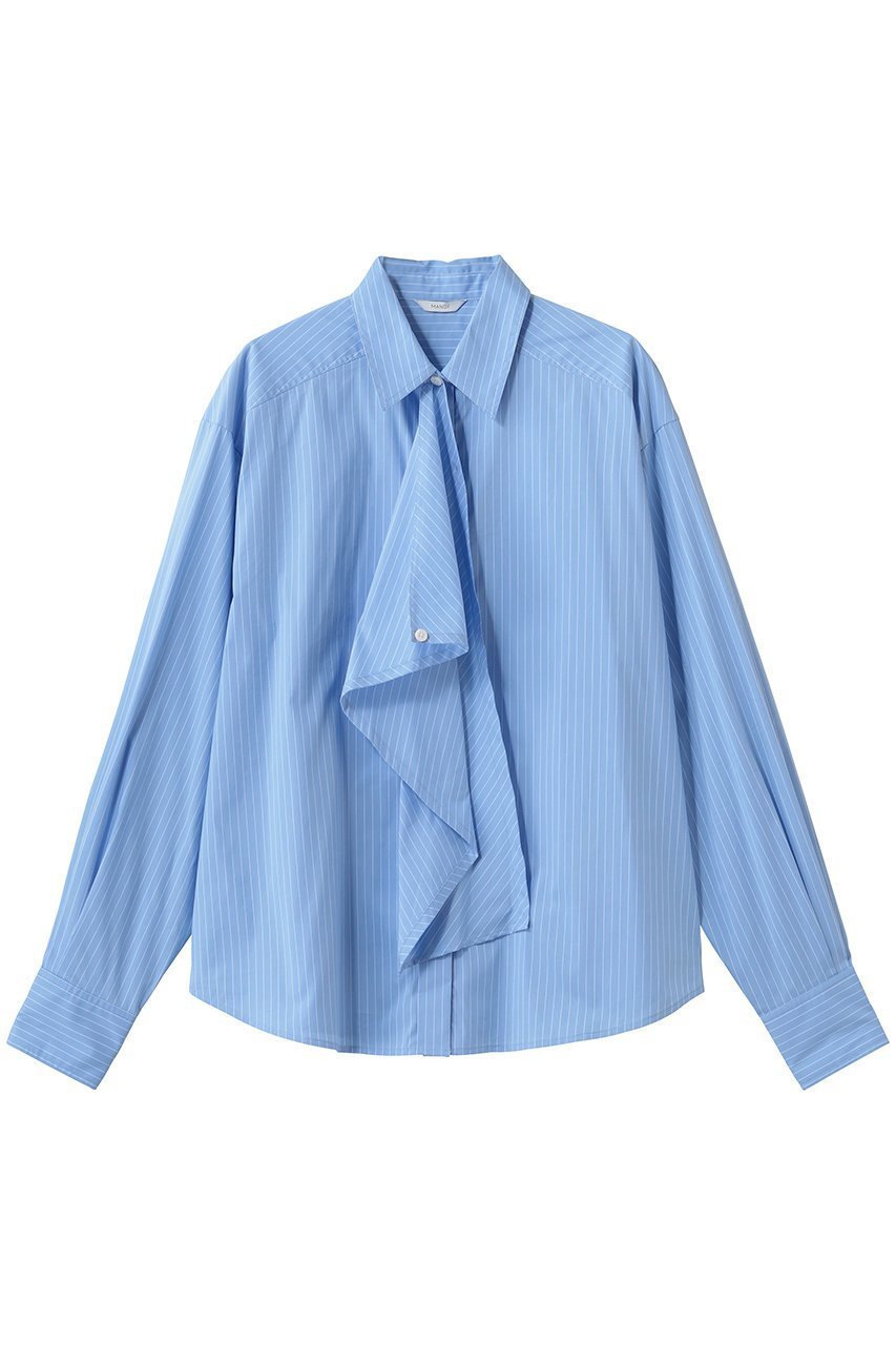 【マノフ/MANOF】のTIE OVER SHIRTS インテリア・キッズ・メンズ・レディースファッション・服の通販 founy(ファニー) 　ファッション　Fashion　レディースファッション　Fashion for Women　トップス・カットソー　Cut & Sew Tops　シャツ・ブラウス・オフィスカジュアル　Elegant Blouses & Button-Ups　スリーブ　Sleeve, Long Sleeve / Short Sleeve　フィット　Fit, Slim Fit　ボトム　Bottoms, Lower Wear　マニッシュ　Mannish, Boyish　ルーズ　Loose, Oversized　ロング　Long, Long-Length　新作・新入荷　New Arrivals / New In　BLUE|ID: prp329100004903899 ipo3291000000036704930