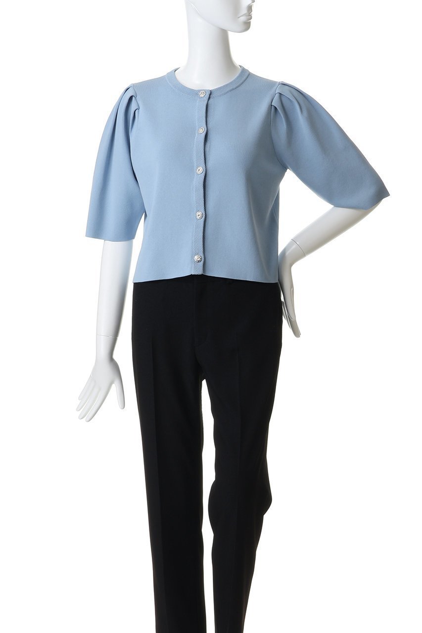 【ティアラ/Tiara】のビジューボタンカーディガン 人気、トレンドファッション・服の通販 founy(ファニー) 　ファッション　Fashion　レディースファッション　Fashion for Women　トップス・カットソー　Cut & Sew Tops　ニット　Knit Tops & Sweaters　カーディガン・羽織り　Layered Style Cardigans　カーディガン　Cardigan, Knitwear　ショート　Short, Short Length　スリーブ　Sleeve, Long Sleeve / Short Sleeve　ダウン　Down, Puffer　デニム　Denim, Jeans Material　トレンド　Trend, Trending Now　フレア　Flare, Flared　ボトム　Bottoms, Lower Wear　リュクス　Luxury, Elegant, High-End, Chic　ワイド　Wide, Wide Fit　エレガント 上品　Elegant　新作・新入荷　New Arrivals / New In　other-2|ID: prp329100004903911 ipo3291000000036705041