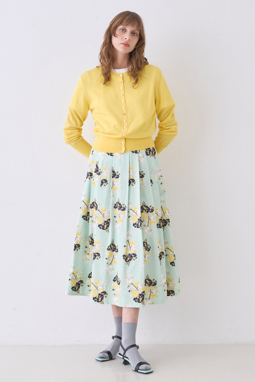 【デザイン ワークス/DESIGN WORKS】のフラワープリントボリュームスカート 人気、トレンドファッション・服の通販 founy(ファニー) 　ファッション　Fashion　レディースファッション　Fashion for Women　スカート　Skirts　ロングスカート　Long Skirts / Maxi & Midi Skirts　クラシック　Classic, Timeless Style　シンプル　Simple, Minimal　フラワー　Flower, Floral　フレア　Flare, Flared　プリント　Print, Printed Pattern　ボトム　Bottoms, Lower Wear　ロング　Long, Long-Length　新作・新入荷　New Arrivals / New In　other-6|ID: prp329100004903944 ipo3291000000036705327