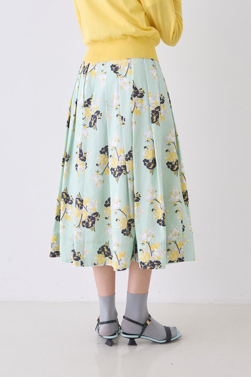 【デザイン ワークス/DESIGN WORKS】のフラワープリントボリュームスカート 人気、トレンドファッション・服の通販 founy(ファニー) 　ファッション　Fashion　レディースファッション　Fashion for Women　スカート　Skirts　ロングスカート　Long Skirts / Maxi & Midi Skirts　クラシック　Classic, Timeless Style　シンプル　Simple, Minimal　フラワー　Flower, Floral　フレア　Flare, Flared　プリント　Print, Printed Pattern　ボトム　Bottoms, Lower Wear　ロング　Long, Long-Length　新作・新入荷　New Arrivals / New In　other-7|ID: prp329100004903944 ipo3291000000036705329
