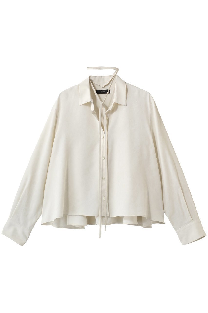 【エブール/ebure】のフラワービスジャカード フレアブラウス 人気、トレンドファッション・服の通販 founy(ファニー) 　ファッション　Fashion　レディースファッション　Fashion for Women　トップス・カットソー　Cut & Sew Tops　シャツ・ブラウス・オフィスカジュアル　Elegant Blouses & Button-Ups　おすすめ　Recommended / Our Picks　なめらか　Smooth, Silky Texture　ショート　Short, Short Length　ジャカード／ジャガード　Jacquard, Woven Pattern　スリーブ　Sleeve, Long Sleeve / Short Sleeve　デニム　Denim, Jeans Material　ドレープ　Drape, Draping Fabric　バランス　Balance, Style Balance　フレア　Flare, Flared　ボトム　Bottoms, Lower Wear　ロング　Long, Long-Length　 other-1|ID: prp329100004904483 ipo3291000000036712831