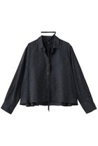 【エブール/ebure】のフラワービスジャカード フレアブラウス 人気、トレンドファッション・服の通販 founy(ファニー) ファッション Fashion レディースファッション Fashion for Women トップス・カットソー Cut & Sew Tops シャツ・ブラウス・オフィスカジュアル Elegant Blouses & Button-Ups おすすめ Recommended / Our Picks なめらか Smooth, Silky Texture ショート Short, Short Length ジャカード／ジャガード Jacquard, Woven Pattern スリーブ Sleeve, Long Sleeve / Short Sleeve デニム Denim, Jeans Material ドレープ Drape, Draping Fabric バランス Balance, Style Balance フレア Flare, Flared ボトム Bottoms, Lower Wear ロング Long, Long-Length thumbnail グレー|ID: prp329100004904483 ipo3291000000036712834