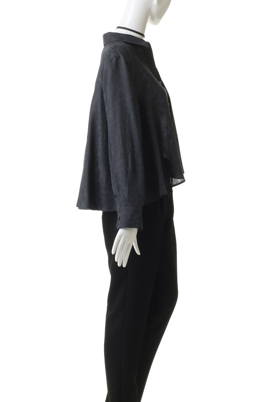 【エブール/ebure】のフラワービスジャカード フレアブラウス 人気、トレンドファッション・服の通販 founy(ファニー) 　ファッション　Fashion　レディースファッション　Fashion for Women　トップス・カットソー　Cut & Sew Tops　シャツ・ブラウス・オフィスカジュアル　Elegant Blouses & Button-Ups　おすすめ　Recommended / Our Picks　なめらか　Smooth, Silky Texture　ショート　Short, Short Length　ジャカード／ジャガード　Jacquard, Woven Pattern　スリーブ　Sleeve, Long Sleeve / Short Sleeve　デニム　Denim, Jeans Material　ドレープ　Drape, Draping Fabric　バランス　Balance, Style Balance　フレア　Flare, Flared　ボトム　Bottoms, Lower Wear　ロング　Long, Long-Length　other-3|ID: prp329100004904483 ipo3291000000036712838