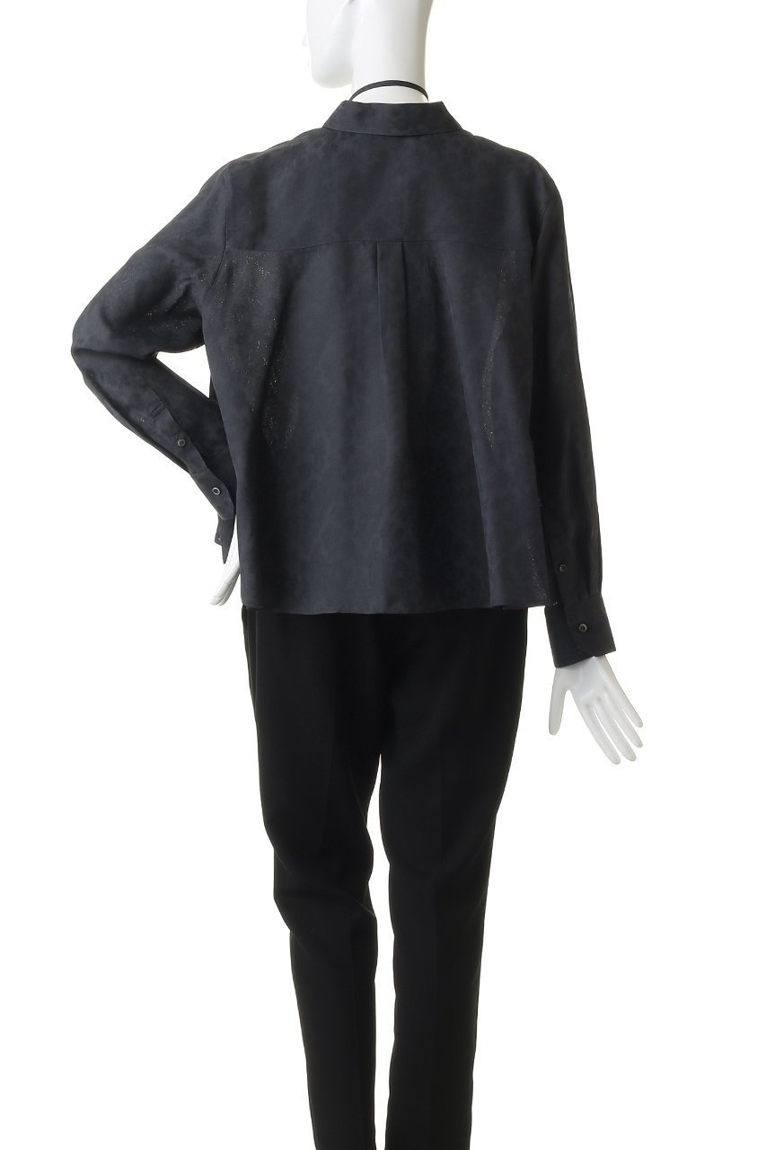 【エブール/ebure】のフラワービスジャカード フレアブラウス 人気、トレンドファッション・服の通販 founy(ファニー) 　ファッション　Fashion　レディースファッション　Fashion for Women　トップス・カットソー　Cut & Sew Tops　シャツ・ブラウス・オフィスカジュアル　Elegant Blouses & Button-Ups　おすすめ　Recommended / Our Picks　なめらか　Smooth, Silky Texture　ショート　Short, Short Length　ジャカード／ジャガード　Jacquard, Woven Pattern　スリーブ　Sleeve, Long Sleeve / Short Sleeve　デニム　Denim, Jeans Material　ドレープ　Drape, Draping Fabric　バランス　Balance, Style Balance　フレア　Flare, Flared　ボトム　Bottoms, Lower Wear　ロング　Long, Long-Length　other-4|ID: prp329100004904483 ipo3291000000036712839