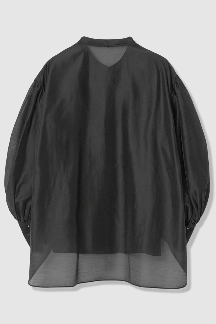 【アルアバイル/allureville】のスリーブコンシャスブラウス 人気、トレンドファッション・服の通販 founy(ファニー) 　ファッション　Fashion　レディースファッション　Fashion for Women　トップス・カットソー　Cut & Sew Tops　シャツ・ブラウス・オフィスカジュアル　Elegant Blouses & Button-Ups　ギャザー　Gathered, Ruffled　シンプル　Simple, Minimal　スタンド　Stand Collar, Upright Stand　スリーブ　Sleeve, Long Sleeve / Short Sleeve　フロント　Front, Front Design　ロング　Long, Long-Length　エレガント 上品　Elegant　other-2|ID: prp329100004904490 ipo3291000000036746617