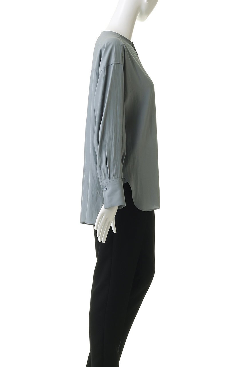 【エリオポール/heliopole】のクレープカラーレスシャツ 人気、トレンドファッション・服の通販 founy(ファニー) 　ファッション　Fashion　レディースファッション　Fashion for Women　トップス・カットソー　Cut & Sew Tops　シャツ・ブラウス・オフィスカジュアル　Elegant Blouses & Button-Ups　とろみ　Fluid, Flowy Fabric　スリーブ　Sleeve, Long Sleeve / Short Sleeve　ロング　Long, Long-Length　other-3|ID: prp329100004904518 ipo3291000000036746632