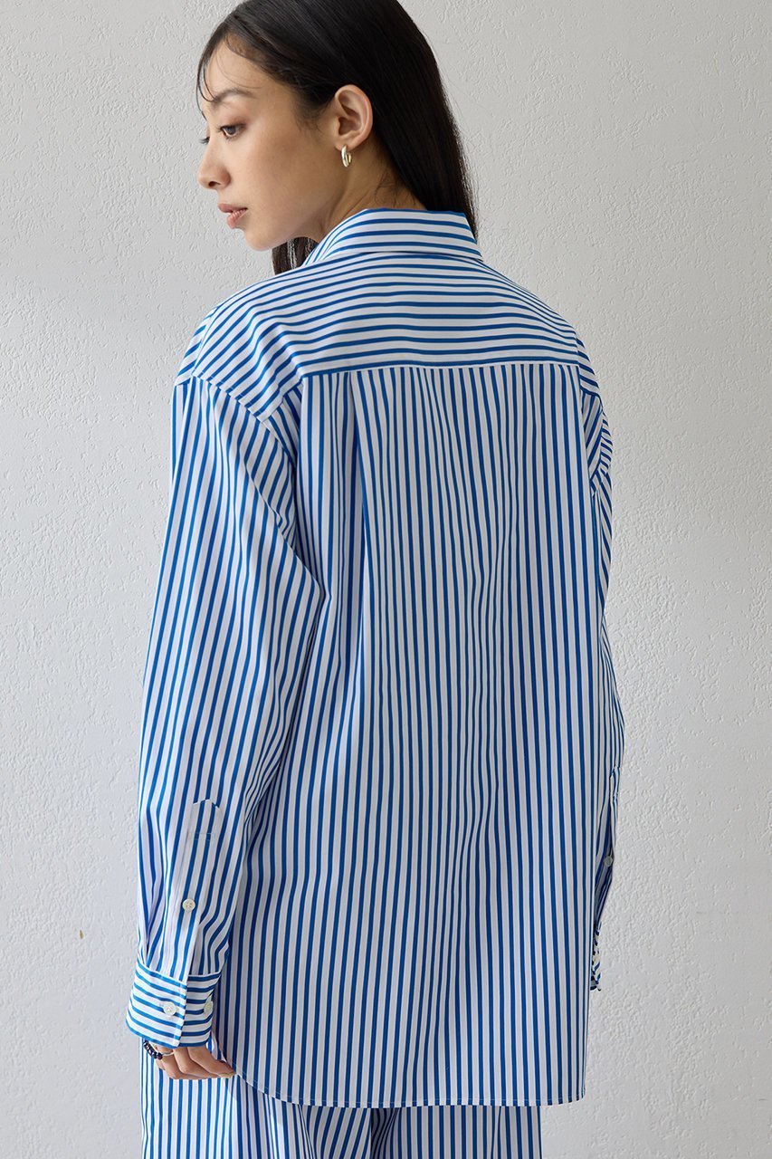 【ウィムガゼット/Whim Gazette】のストライプシャツ 人気、トレンドファッション・服の通販 founy(ファニー) 　ファッション　Fashion　レディースファッション　Fashion for Women　トップス・カットソー　Cut & Sew Tops　シャツ・ブラウス・オフィスカジュアル　Elegant Blouses & Button-Ups　おすすめ　Recommended / Our Picks　なめらか　Smooth, Silky Texture　サテン　Satin, Glossy Fabric　スウェット / スエット　Sweatshirt, Sweatwear　ストライプ　Stripe, Striped Pattern　スリーブ　Sleeve, Long Sleeve / Short Sleeve　ポケット　Pocket, Pocket Detail　リラックス　Relax, Relaxed Fit　ロング　Long, Long-Length　エレガント 上品　Elegant　other-2|ID: prp329100004904557 ipo3291000000036713286
