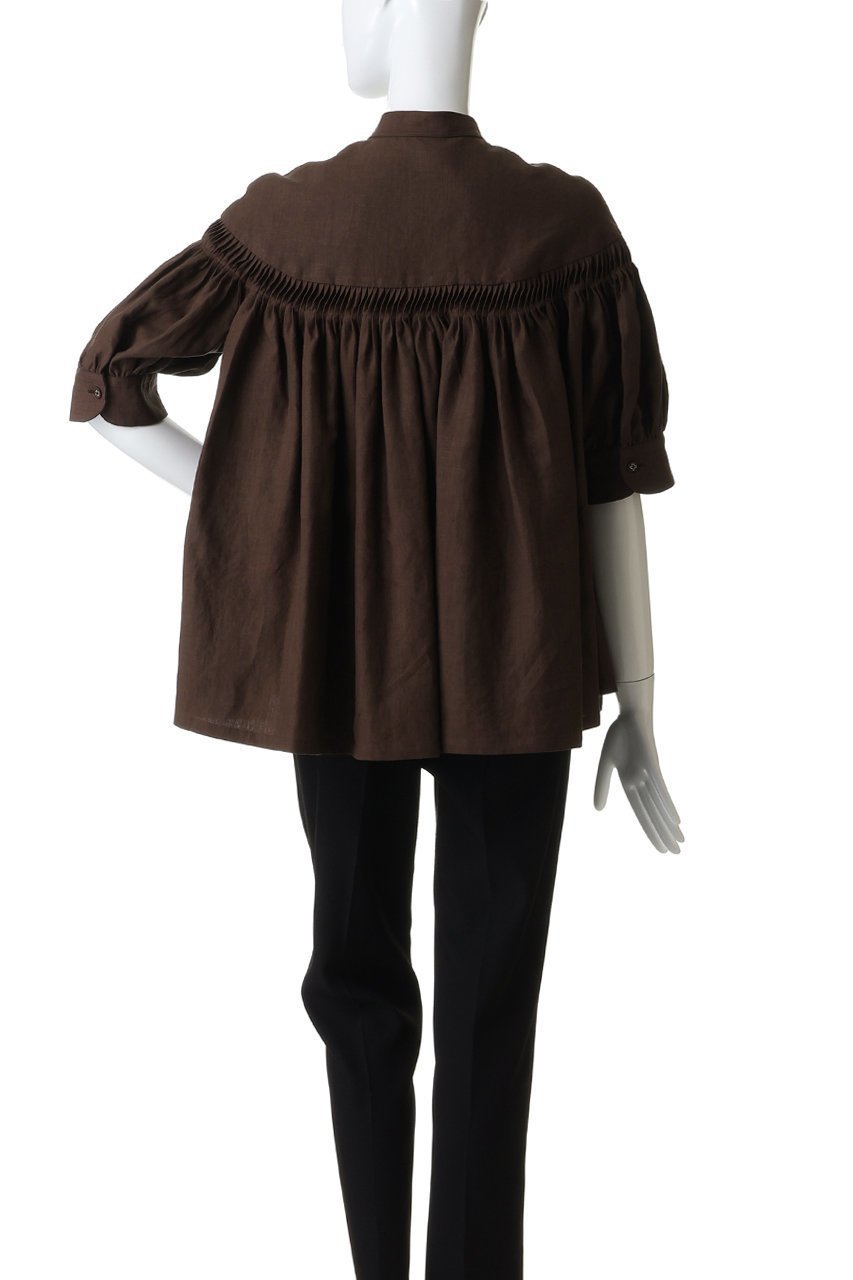 【サイ サイベーシックス/Scye SCYE BASICS】の60/1 Linen Cambric タックド ハーフスリーブ ブラウス 人気、トレンドファッション・服の通販 founy(ファニー) 　ファッション　Fashion　レディースファッション　Fashion for Women　トップス・カットソー　Cut & Sew Tops　シャツ・ブラウス・オフィスカジュアル　Elegant Blouses & Button-Ups　ショート　Short, Short Length　スリーブ　Sleeve, Long Sleeve / Short Sleeve　ハーフ　Half, Half-Length　リネン　Linen, Linen Fabric　other-4|ID: prp329100004904562 ipo3291000000036733344