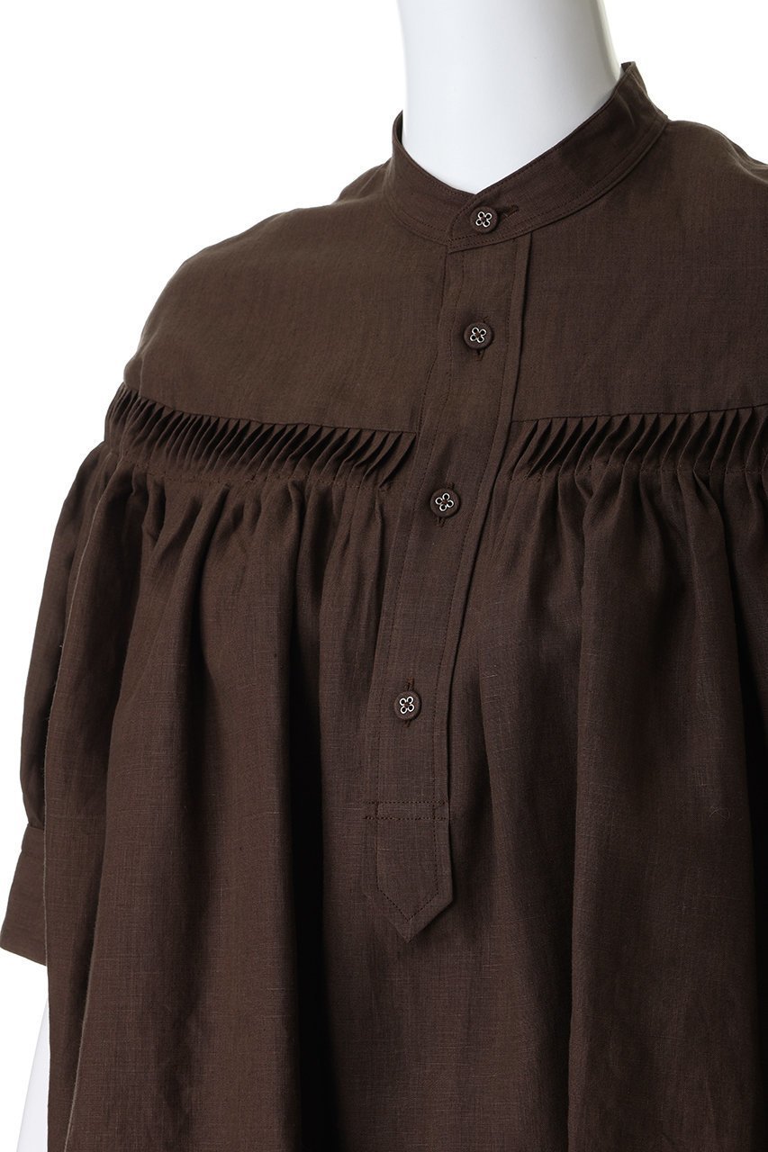 【サイ サイベーシックス/Scye SCYE BASICS】の60/1 Linen Cambric タックド ハーフスリーブ ブラウス 人気、トレンドファッション・服の通販 founy(ファニー) 　ファッション　Fashion　レディースファッション　Fashion for Women　トップス・カットソー　Cut & Sew Tops　シャツ・ブラウス・オフィスカジュアル　Elegant Blouses & Button-Ups　ショート　Short, Short Length　スリーブ　Sleeve, Long Sleeve / Short Sleeve　ハーフ　Half, Half-Length　リネン　Linen, Linen Fabric　other-5|ID: prp329100004904562 ipo3291000000036733345