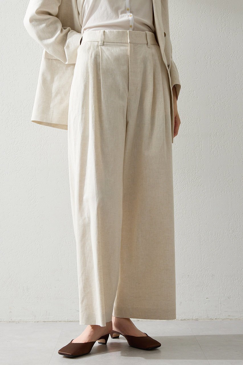【ウィムガゼット/Whim Gazette】の【THE PAUSE】コットンリネンタックパンツ 人気、トレンドファッション・服の通販 founy(ファニー) ファッション Fashion レディースファッション Fashion for Women パンツ Pants & Trousers おすすめ Recommended / Our Picks シンプル Simple, Minimal スタイリッシュ Stylish, Fashionable セットアップ Set-Up, Coordinated Outfit ワイド Wide, Wide Fit 夏 Summer 定番 Standard, Basic Item 新作・新入荷 New Arrivals / New In 春 Spring S/S・春夏 SS, Spring/Summer, Warm Season other-6|ID: prp329100004904575 ipo3291000000036746696