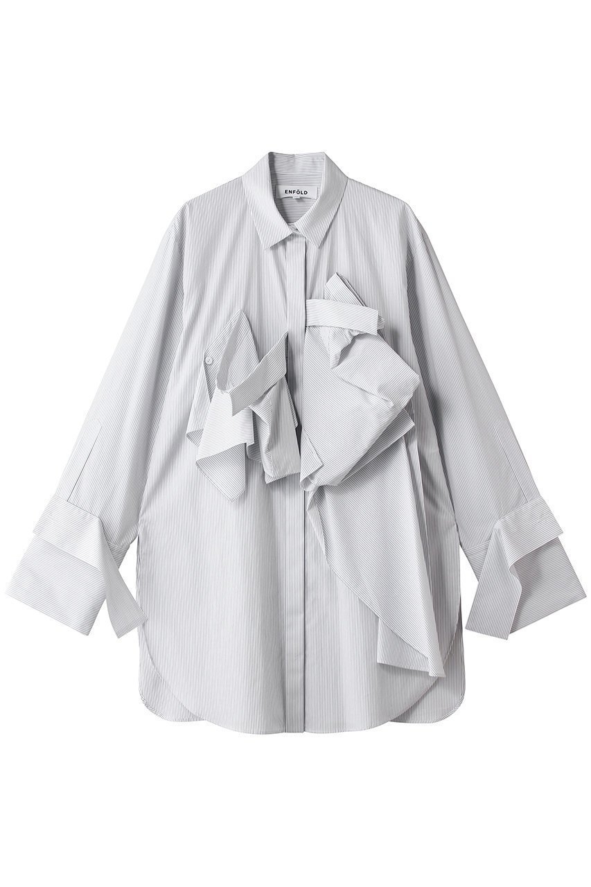 【エンフォルド/ENFOLD】のRECONSTRUCTION SHIRT 人気、トレンドファッション・服の通販 founy(ファニー) 　ファッション　Fashion　レディースファッション　Fashion for Women　トップス・カットソー　Cut & Sew Tops　シャツ・ブラウス・オフィスカジュアル　Elegant Blouses & Button-Ups　おすすめ　Recommended / Our Picks　シェイプ　Shape, Slim Fit　ストレート　Straight, Straight Cut　スリーブ　Sleeve, Long Sleeve / Short Sleeve　ブロード　Broadcloth, Fine Cotton　ロング　Long, Long-Length　 other-1|ID: prp329100004904585 ipo3291000000036713460