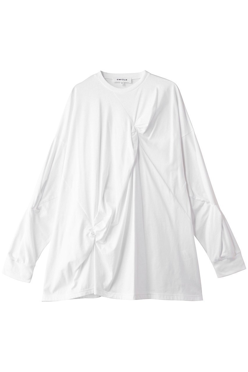 【エンフォルド/ENFOLD】のTWIST PULLOVER インテリア・キッズ・メンズ・レディースファッション・服の通販 founy(ファニー) 　ファッション　Fashion　レディースファッション　Fashion for Women　トップス・カットソー　Cut & Sew Tops　シャツ・ブラウス・オフィスカジュアル　Elegant Blouses & Button-Ups　カジュアルプルオーバー・ニットトップス　Pullovers & Knit Tops / Casual Pullovers　スリーブ　Sleeve, Long Sleeve / Short Sleeve　ベーシック　Basic, Essential　ロング　Long, Long-Length　再入荷　Restock / Back in Stock　ホワイト|ID: prp329100004904587 ipo3291000000036713475
