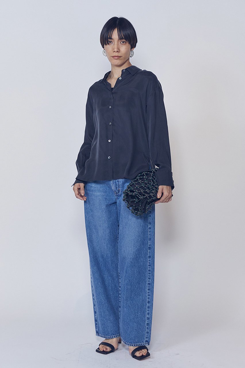 【プルミエ アロンディスモン/1er Arrondissement】のキュプラフィブリルレギュラーカラーシャツ 人気、トレンドファッション・服の通販 founy(ファニー) 　ファッション　Fashion　レディースファッション　Fashion for Women　トップス・カットソー　Cut & Sew Tops　シャツ・ブラウス・オフィスカジュアル　Elegant Blouses & Button-Ups　とろみ　Fluid, Flowy Fabric　カシュクール　Wrap Design　キュプラ　Cupro, Eco Fabric　シンプル　Simple, Minimal　スリーブ　Sleeve, Long Sleeve / Short Sleeve　リュクス　Luxury, Elegant, High-End, Chic　ロング　Long, Long-Length　エレガント 上品　Elegant　other-8|ID: prp329100004904597 ipo3291000000036713540