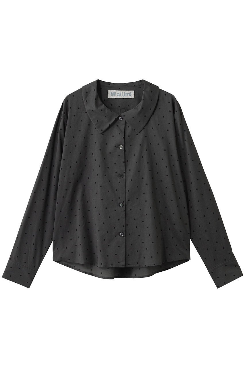 【ミディウミ/MidiUmi】のflat collar dots shirt シャツ 人気、トレンドファッション・服の通販 founy(ファニー) 　ファッション　Fashion　レディースファッション　Fashion for Women　トップス・カットソー　Cut & Sew Tops　シャツ・ブラウス・オフィスカジュアル　Elegant Blouses & Button-Ups　シアー　Sheer, See-Through　スリーブ　Sleeve, Long Sleeve / Short Sleeve　ドット　Polka Dot, Dot Pattern　フェミニン　Feminine, Girly　ロング　Long, Long-Length　 other-1|ID: prp329100004904616 ipo3291000000036713684