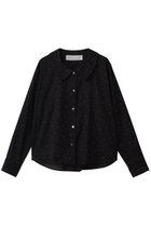 【ミディウミ/MidiUmi】のflat collar dots shirt シャツ 人気、トレンドファッション・服の通販 founy(ファニー) ファッション Fashion レディースファッション Fashion for Women トップス・カットソー Cut & Sew Tops シャツ・ブラウス・オフィスカジュアル Elegant Blouses & Button-Ups シアー Sheer, See-Through スリーブ Sleeve, Long Sleeve / Short Sleeve ドット Polka Dot, Dot Pattern フェミニン Feminine, Girly ロング Long, Long-Length thumbnail black|ID: prp329100004904616 ipo3291000000036713686
