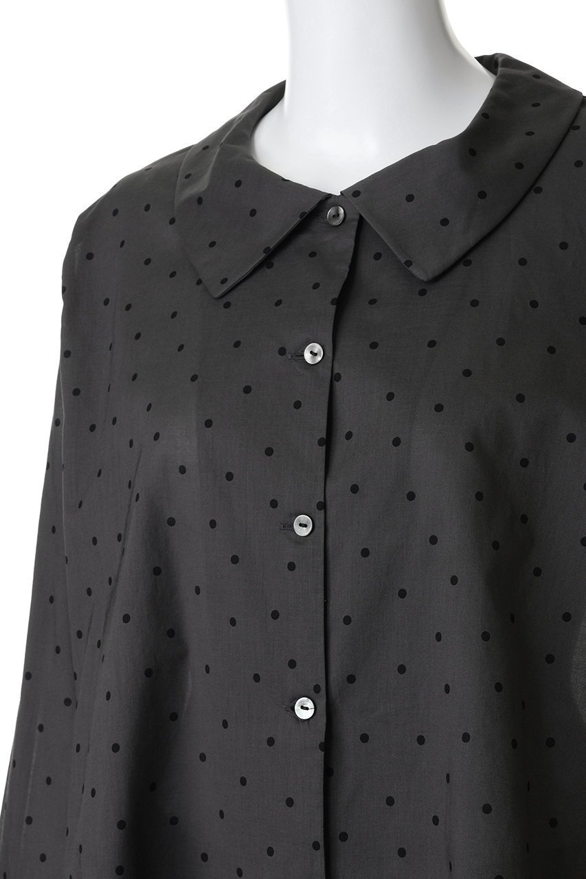 【ミディウミ/MidiUmi】のflat collar dots shirt シャツ 人気、トレンドファッション・服の通販 founy(ファニー) 　ファッション　Fashion　レディースファッション　Fashion for Women　トップス・カットソー　Cut & Sew Tops　シャツ・ブラウス・オフィスカジュアル　Elegant Blouses & Button-Ups　シアー　Sheer, See-Through　スリーブ　Sleeve, Long Sleeve / Short Sleeve　ドット　Polka Dot, Dot Pattern　フェミニン　Feminine, Girly　ロング　Long, Long-Length　other-5|ID: prp329100004904616 ipo3291000000036713690