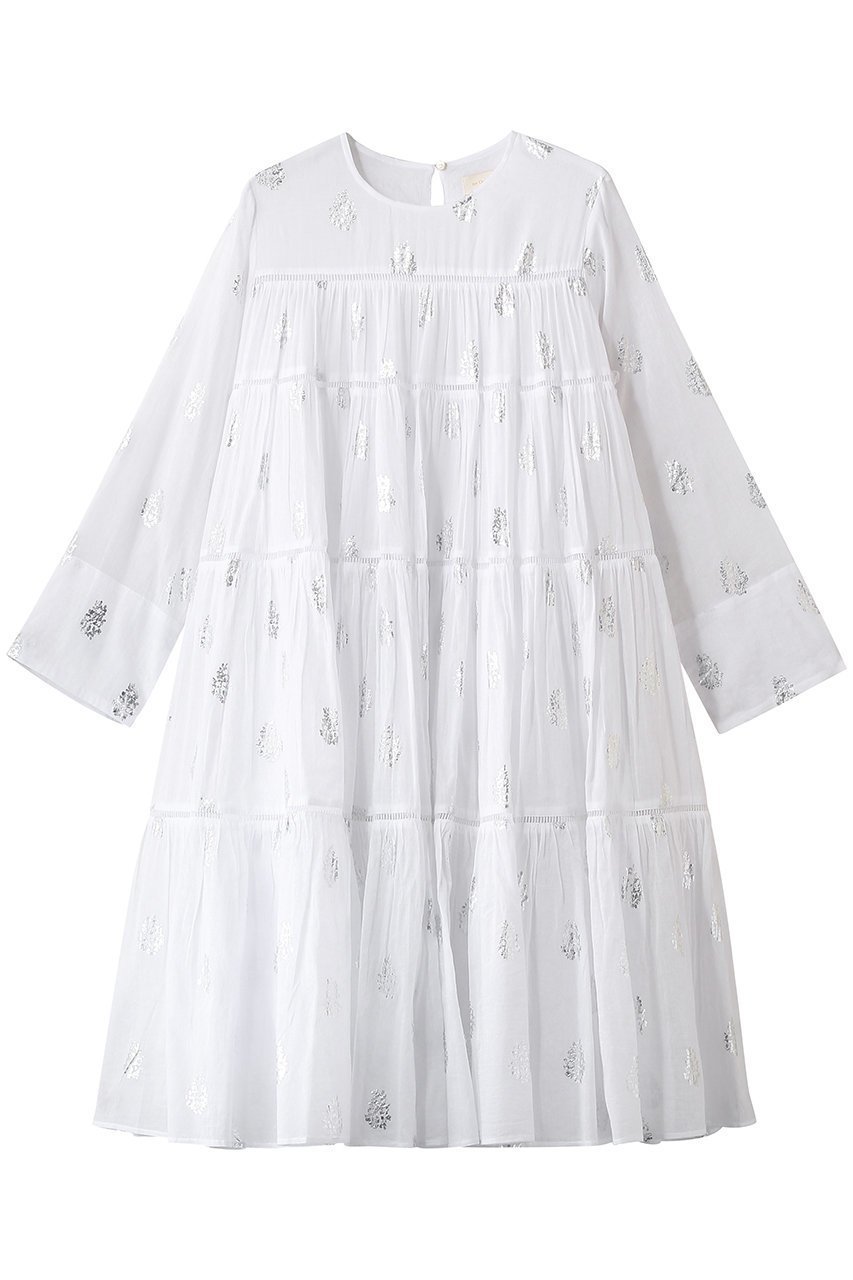 【ヌキテパ/NE QUITTEZ PAS】のCotton Voile Foil Flower Print ティアード ミドル レングスドレス インテリア・キッズ・メンズ・レディースファッション・服の通販 founy(ファニー) ファッション Fashion レディースファッション Fashion for Women ワンピース Dresses フォーマル・パーティードレス・結婚式用ドレス Elegant & Casual Dresses チュニック Tunic Tops & Dresses スニーカー Sneakers, Trainers チュニック Tunic, Long Top ティアード Tiered, Tiered Style ドレス Dress, One-Piece フェミニン Feminine, Girly フラワー Flower, Floral プリント Print, Printed Pattern ミドル Middle Length, Mid Height リュクス Luxury, Elegant, High-End, Chic ロング Long, Long-Length エレガント 上品 Elegant ホワイト|ID: prp329100004904665 ipo3291000000036714049