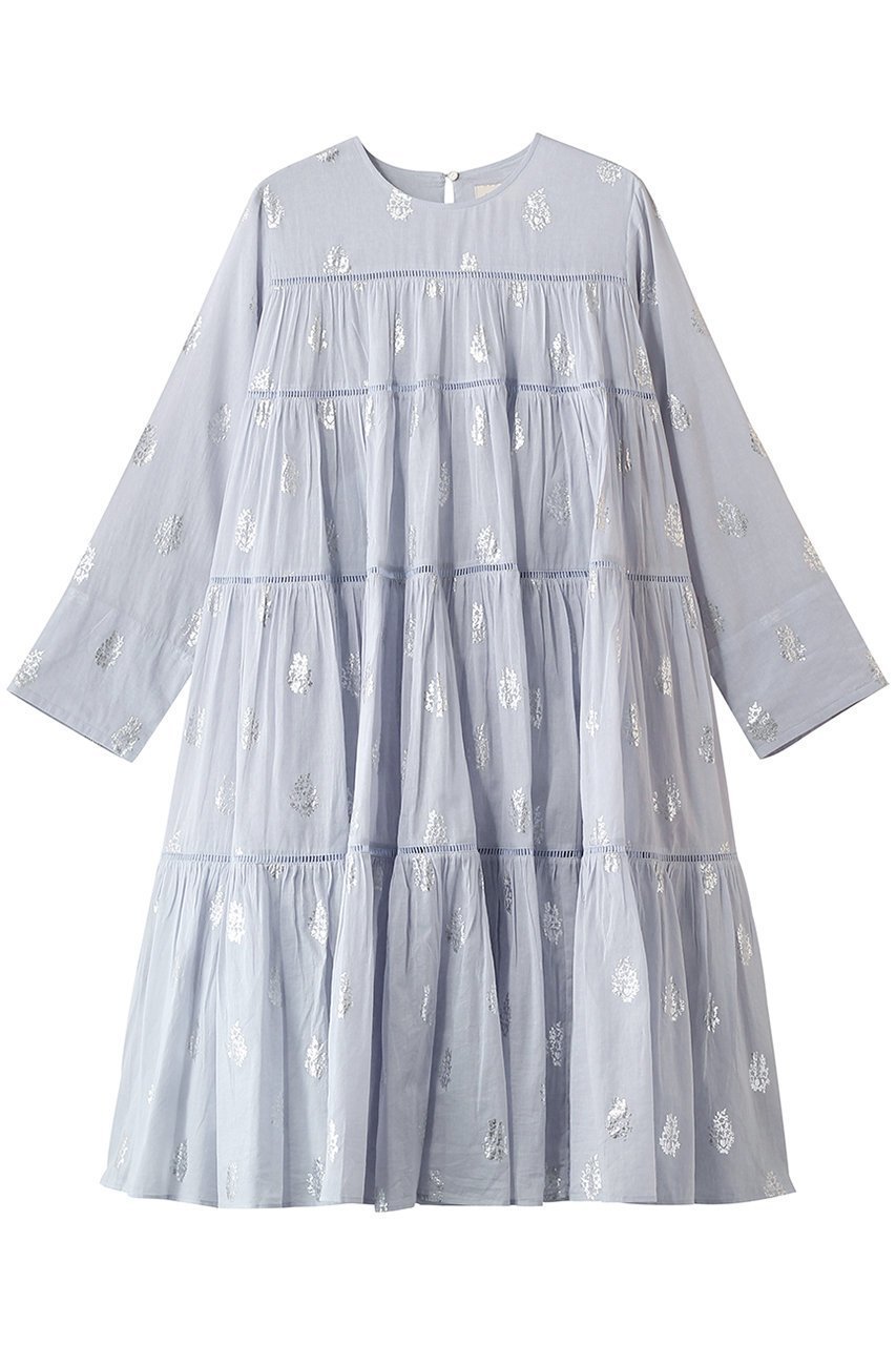 【ヌキテパ/NE QUITTEZ PAS】のCotton Voile Foil Flower Print ティアード ミドル レングスドレス インテリア・キッズ・メンズ・レディースファッション・服の通販 founy(ファニー) ファッション Fashion レディースファッション Fashion for Women ワンピース Dresses フォーマル・パーティードレス・結婚式用ドレス Elegant & Casual Dresses チュニック Tunic Tops & Dresses スニーカー Sneakers, Trainers チュニック Tunic, Long Top ティアード Tiered, Tiered Style ドレス Dress, One-Piece フェミニン Feminine, Girly フラワー Flower, Floral プリント Print, Printed Pattern ミドル Middle Length, Mid Height リュクス Luxury, Elegant, High-End, Chic ロング Long, Long-Length エレガント 上品 Elegant アイスブルー|ID: prp329100004904665 ipo3291000000036714051