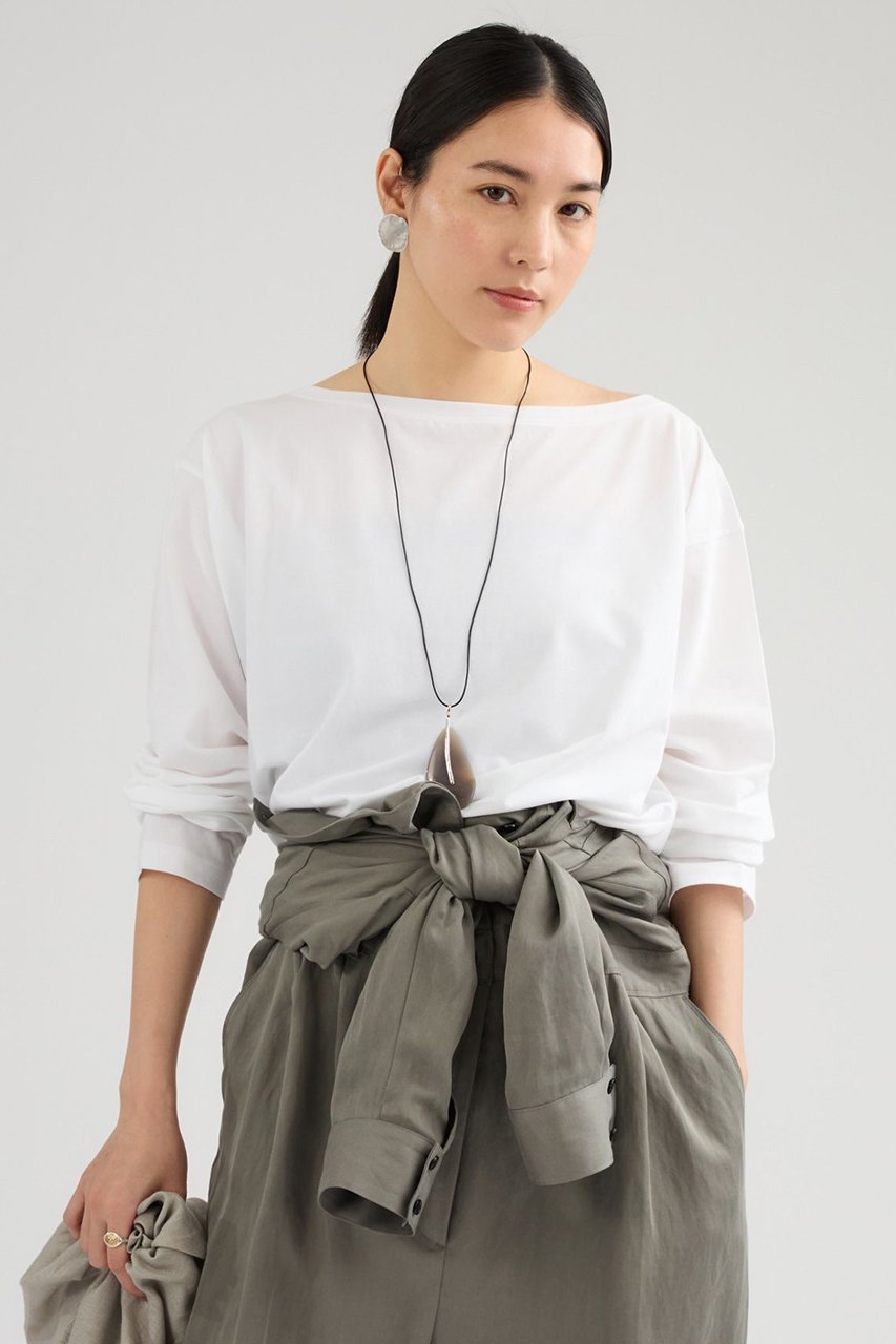 【カオス/Chaos】のクロスコットンカットソー 人気、トレンドファッション・服の通販 founy(ファニー) 　ファッション　Fashion　レディースファッション　Fashion for Women　トップス・カットソー　Cut & Sew Tops　シャツ・ブラウス・オフィスカジュアル　Elegant Blouses & Button-Ups　ロングTシャツ・Tシャツ　Longline T-Shirts & Tees　カットソー・ベーシックTシャツ　Cut-and-Sewn Tops / Stretch Tees & Basics　春　Spring　カットソー　Cut and Sewn Top　コクーン　Cocoon, Cocoon Silhouette　シンプル　Simple, Minimal　スリーブ　Sleeve, Long Sleeve / Short Sleeve　ロング　Long, Long-Length　夏　Summer　エレガント 上品　Elegant　 other-1|ID: prp329100004904671 ipo3291000000036714101