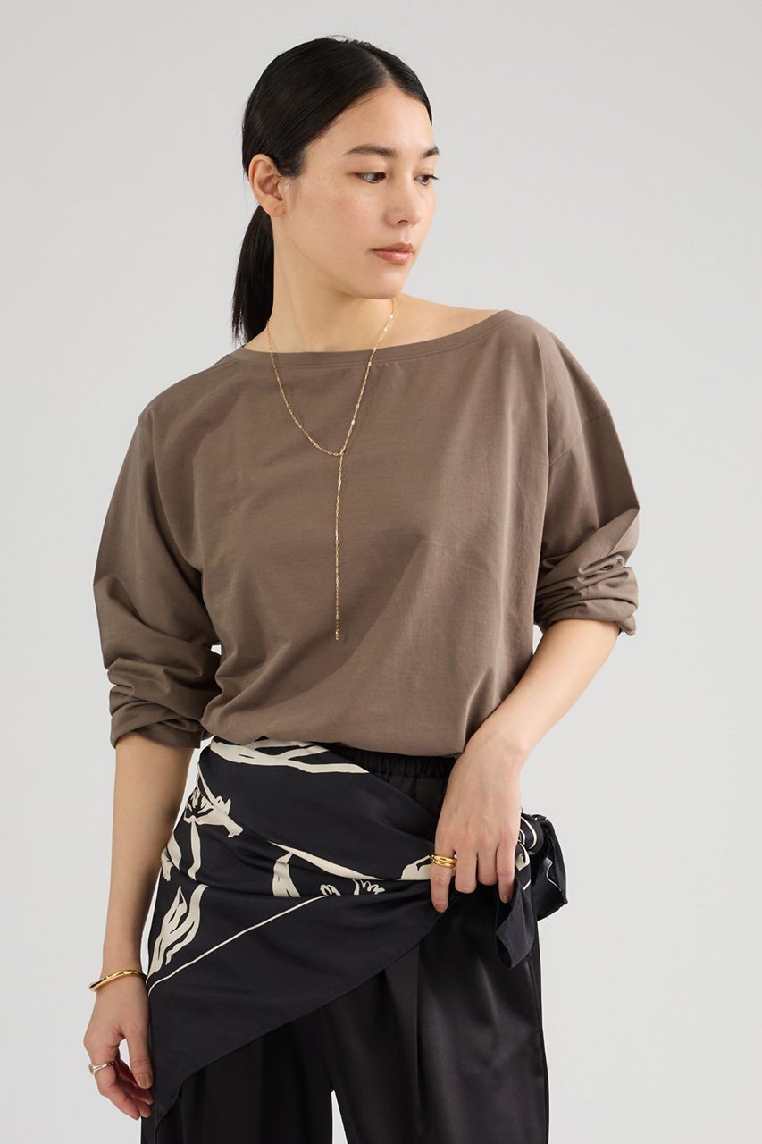 【カオス/Chaos】のクロスコットンカットソー 人気、トレンドファッション・服の通販 founy(ファニー) 　ファッション　Fashion　レディースファッション　Fashion for Women　トップス・カットソー　Cut & Sew Tops　シャツ・ブラウス・オフィスカジュアル　Elegant Blouses & Button-Ups　ロングTシャツ・Tシャツ　Longline T-Shirts & Tees　カットソー・ベーシックTシャツ　Cut-and-Sewn Tops / Stretch Tees & Basics　春　Spring　カットソー　Cut and Sewn Top　コクーン　Cocoon, Cocoon Silhouette　シンプル　Simple, Minimal　スリーブ　Sleeve, Long Sleeve / Short Sleeve　ロング　Long, Long-Length　夏　Summer　エレガント 上品　Elegant　other-2|ID: prp329100004904671 ipo3291000000036714105