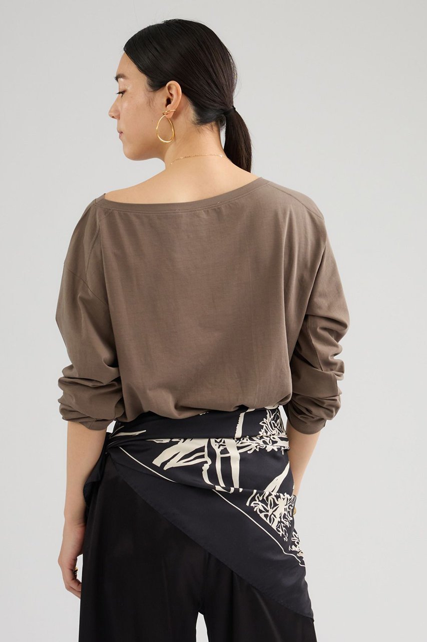 【カオス/Chaos】のクロスコットンカットソー 人気、トレンドファッション・服の通販 founy(ファニー) 　ファッション　Fashion　レディースファッション　Fashion for Women　トップス・カットソー　Cut & Sew Tops　シャツ・ブラウス・オフィスカジュアル　Elegant Blouses & Button-Ups　ロングTシャツ・Tシャツ　Longline T-Shirts & Tees　カットソー・ベーシックTシャツ　Cut-and-Sewn Tops / Stretch Tees & Basics　春　Spring　カットソー　Cut and Sewn Top　コクーン　Cocoon, Cocoon Silhouette　シンプル　Simple, Minimal　スリーブ　Sleeve, Long Sleeve / Short Sleeve　ロング　Long, Long-Length　夏　Summer　エレガント 上品　Elegant　other-4|ID: prp329100004904671 ipo3291000000036714107