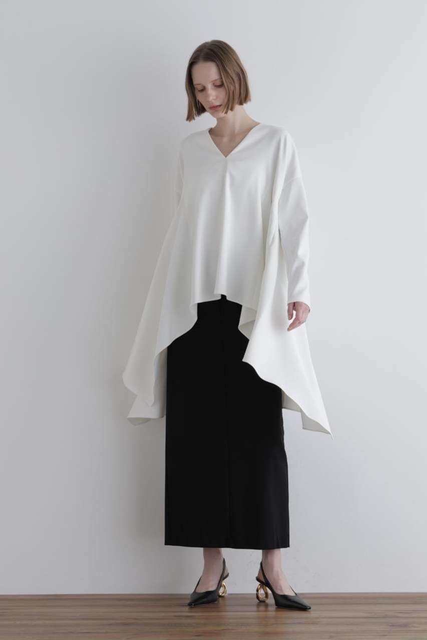 【ル フィル/LE PHIL】の2WAYツイルイレギュラーヘムブラウス 人気、トレンドファッション・服の通販 founy(ファニー) 　ファッション　Fashion　レディースファッション　Fashion for Women　トップス・カットソー　Cut & Sew Tops　シャツ・ブラウス・オフィスカジュアル　Elegant Blouses & Button-Ups　おすすめ　Recommended / Our Picks　イレギュラーヘム　Irregular Hem　スリーブ　Sleeve, Long Sleeve / Short Sleeve　ドレープ　Drape, Draping Fabric　ビッグ　Big, Oversized　ロング　Long, Long-Length　定番　Standard, Basic Item　ビジネス 仕事 通勤　Business / Work / Commuting　other-3|ID: prp329100004904684 ipo3291000000036714252