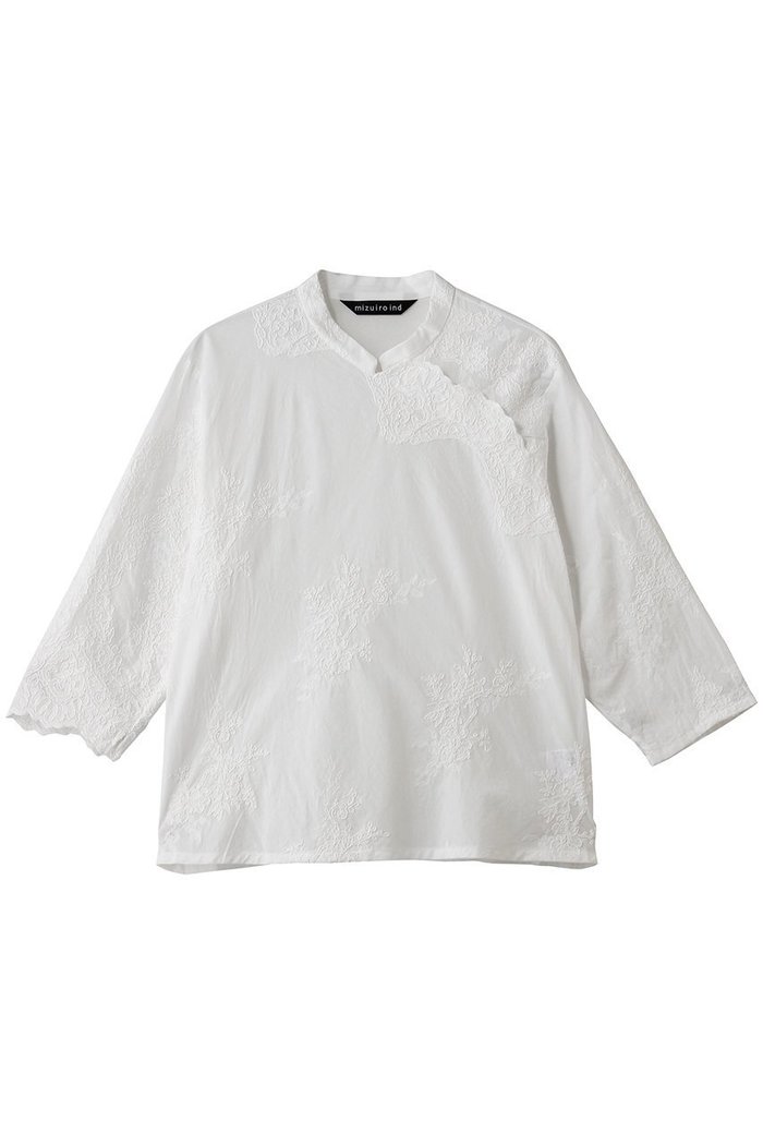 【ミズイロ インド/mizuiro ind】のlace chinoiserie shirt シャツ インテリア・キッズ・メンズ・レディースファッション・服の通販 founy(ファニー) https://founy.com/ ファッション Fashion レディースファッション Fashion for Women トップス・カットソー Cut & Sew Tops シャツ・ブラウス・オフィスカジュアル Elegant Blouses & Button-Ups アンティーク Antique-Inspired スリーブ Sleeve, Long Sleeve / Short Sleeve マニッシュ Mannish, Boyish レース Lace, Lace Fabric ロング Long, Long-Length エレガント 上品 Elegant |ID: prp329100004904687 ipo3291000000036714275