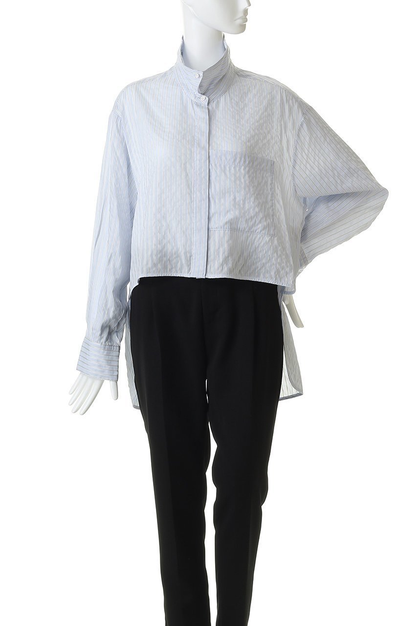 【スタニングルアー/STUNNING LURE】のストライプシャツ 人気、トレンドファッション・服の通販 founy(ファニー) 　ファッション　Fashion　レディースファッション　Fashion for Women　トップス・カットソー　Cut & Sew Tops　シャツ・ブラウス・オフィスカジュアル　Elegant Blouses & Button-Ups　なめらか　Smooth, Silky Texture　シンプル　Simple, Minimal　ストライプ　Stripe, Striped Pattern　スリーブ　Sleeve, Long Sleeve / Short Sleeve　ハイネック　High Neck, Mock Neck　バランス　Balance, Style Balance　フロント　Front, Front Design　モダン　Modern, Contemporary　ロング　Long, Long-Length　ワイド　Wide, Wide Fit　エレガント 上品　Elegant　other-6|ID: prp329100004904692 ipo3291000000036714330