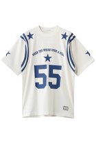 【クチュールドアダム/COUTURE D'ADAM】のAll Star Old アメリカンフットボールシャツ 人気、トレンドファッション・服の通販 founy(ファニー) ファッション Fashion レディースファッション Fashion for Women トップス・カットソー Cut & Sew Tops シャツ・ブラウス・オフィスカジュアル Elegant Blouses & Button-Ups ロングTシャツ・Tシャツ Longline T-Shirts & Tees カットソー・ベーシックTシャツ Cut-and-Sewn Tops / Stretch Tees & Basics ショート Short, Short Length スポーティ Sporty, Casual Athletic スリーブ Sleeve, Long Sleeve / Short Sleeve ビッグ Big, Oversized フィット Fit, Slim Fit モチーフ Motif, Design Theme リラックス Relax, Relaxed Fit ヴィンテージ Vintage Style thumbnail ホワイト×ブルー|ID: prp329100004904705 ipo3291000000036714487
