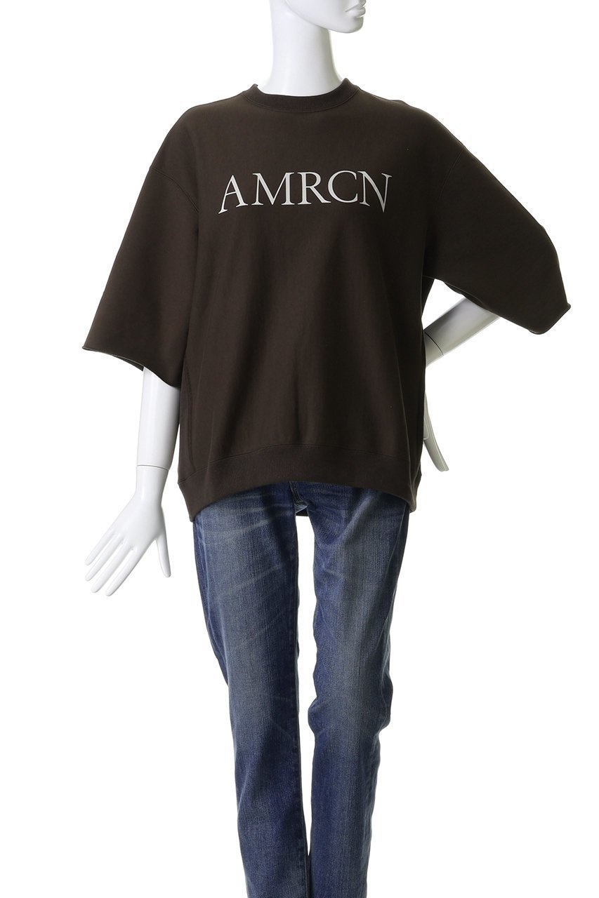 【アメリカーナ/Americana】の【ELLE SHOP限定】ハーフスリーブスウェット 人気、トレンドファッション・服の通販 founy(ファニー) 　ファッション　Fashion　レディースファッション　Fashion for Women　トップス・カットソー　Cut & Sew Tops　シャツ・ブラウス・オフィスカジュアル　Elegant Blouses & Button-Ups　レディースパーカー・カジュアルフーディー　Casual Hoodies & Sweatshirts　ロングTシャツ・Tシャツ　Longline T-Shirts & Tees　スウェット・クルーネックトップス　Sweatshirts & Crewnecks / Relaxed Fit Sweat Tops　カットソー・ベーシックTシャツ　Cut-and-Sewn Tops / Stretch Tees & Basics　おすすめ　Recommended / Our Picks　ショート　Short, Short Length　スリーブ　Sleeve, Long Sleeve / Short Sleeve　デニム　Denim, Jeans Material　バランス　Balance, Style Balance　フォルム　Silhouette, Form　フレア　Flare, Flared　プリーツ　Pleats, Pleated　ワイド　Wide, Wide Fit　other-2|ID: prp329100004904710 ipo3291000000036714581