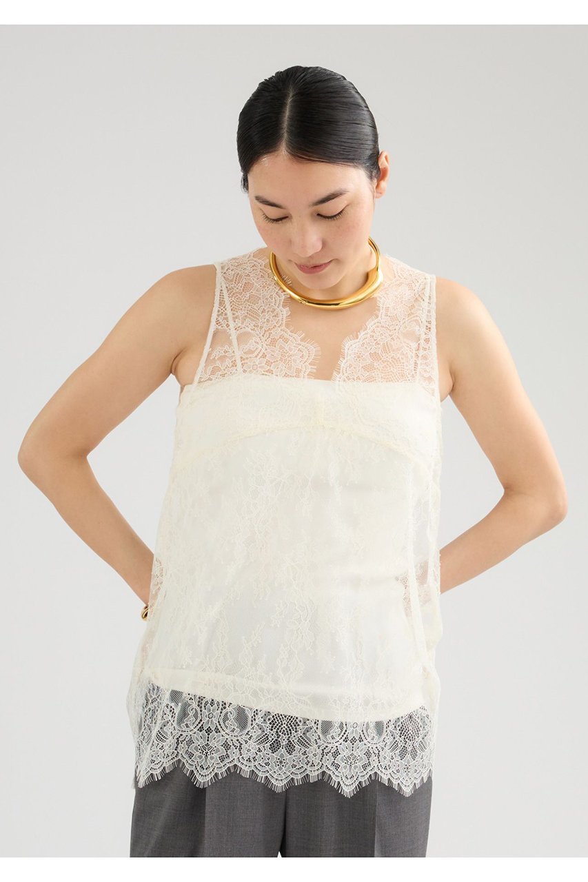 【カオス/Chaos】のマチュータンク 人気、トレンドファッション・服の通販 founy(ファニー) 　ファッション　Fashion　レディースファッション　Fashion for Women　トップス・カットソー　Cut & Sew Tops　キャミソール&ノースリーブ　Camisoles & Sleeveless Tops　シャツ・ブラウス・オフィスカジュアル　Elegant Blouses & Button-Ups　ロングTシャツ・Tシャツ　Longline T-Shirts & Tees　カットソー・ベーシックTシャツ　Cut-and-Sewn Tops / Stretch Tees & Basics　インナー　Innerwear　キャミソール　Camisole, Spaghetti Strap Top　スカラップ　Scallop, Scalloped Edge　タンク　Tank Top, Sleeveless Top　モチーフ　Motif, Design Theme　レース　Lace, Lace Fabric　 other-1|ID: prp329100004904713 ipo3291000000036714605