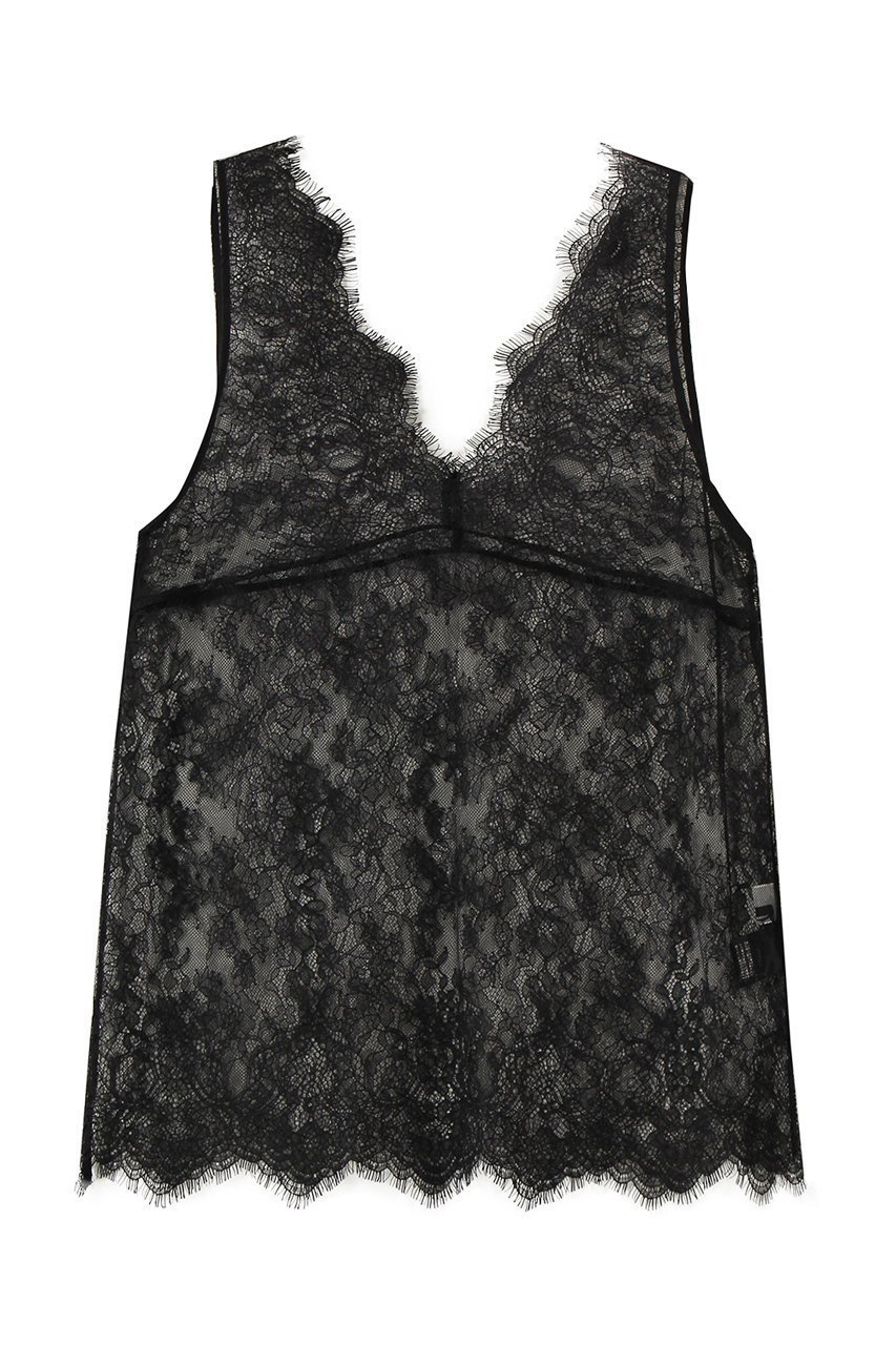 【カオス/Chaos】のマチュータンク インテリア・キッズ・メンズ・レディースファッション・服の通販 founy(ファニー) 　ファッション　Fashion　レディースファッション　Fashion for Women　トップス・カットソー　Cut & Sew Tops　キャミソール&ノースリーブ　Camisoles & Sleeveless Tops　シャツ・ブラウス・オフィスカジュアル　Elegant Blouses & Button-Ups　ロングTシャツ・Tシャツ　Longline T-Shirts & Tees　カットソー・ベーシックTシャツ　Cut-and-Sewn Tops / Stretch Tees & Basics　インナー　Innerwear　キャミソール　Camisole, Spaghetti Strap Top　スカラップ　Scallop, Scalloped Edge　タンク　Tank Top, Sleeveless Top　モチーフ　Motif, Design Theme　レース　Lace, Lace Fabric　ブラック|ID: prp329100004904713 ipo3291000000036714607