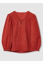 【アルアバイル/allureville】の【LOULOU WILLOUGHBY】モックロディレースアップマリンプルオーバー 人気、トレンドファッション・服の通販 founy(ファニー) ファッション Fashion レディースファッション Fashion for Women トップス・カットソー Cut & Sew Tops シャツ・ブラウス・オフィスカジュアル Elegant Blouses & Button-Ups ロングTシャツ・Tシャツ Longline T-Shirts & Tees カジュアルプルオーバー・ニットトップス Pullovers & Knit Tops / Casual Pullovers カットソー・ベーシックTシャツ Cut-and-Sewn Tops / Stretch Tees & Basics ギャザー Gathered, Ruffled グログラン Grosgrain, Grosgrain Ribbon スピンドル Spindle, Drawcord スリット Slit, Slit Detail スリーブ Sleeve, Long Sleeve / Short Sleeve トレンド Trend, Trending Now フォルム Silhouette, Form ヨーク Yoke, Yoke Design ロング Long, Long-Length エレガント 上品 Elegant thumbnail レッド|ID: prp329100004904728 ipo3291000000036714736