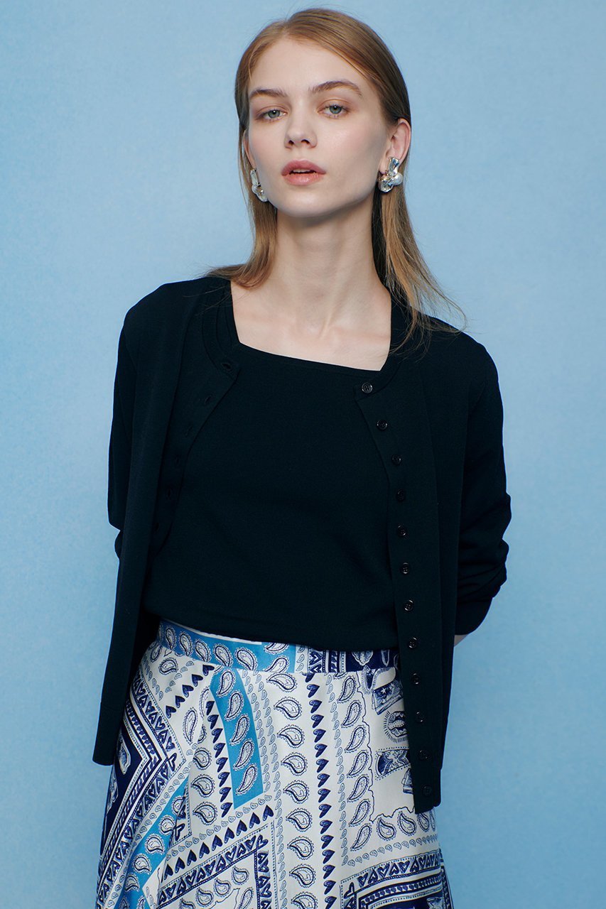 【アルアバイル/allureville】の【LOULOU WILLOUGHBY】スクエアタンク 人気、トレンドファッション・服の通販 founy(ファニー) 　ファッション　Fashion　レディースファッション　Fashion for Women　トップス・カットソー　Cut & Sew Tops　キャミソール&ノースリーブ　Camisoles & Sleeveless Tops　シャツ・ブラウス・オフィスカジュアル　Elegant Blouses & Button-Ups　ロングTシャツ・Tシャツ　Longline T-Shirts & Tees　カットソー・ベーシックTシャツ　Cut-and-Sewn Tops / Stretch Tees & Basics　インナー　Innerwear　キャミソール　Camisole, Spaghetti Strap Top　ジャケット　Jacket, Outerwear　スクエア　Square, Square Shape　タンク　Tank Top, Sleeveless Top　デコルテ　Décolleté, Neckline　エレガント 上品　Elegant　再入荷　Restock / Back in Stock　other-5|ID: prp329100004904729 ipo3291000000036714753