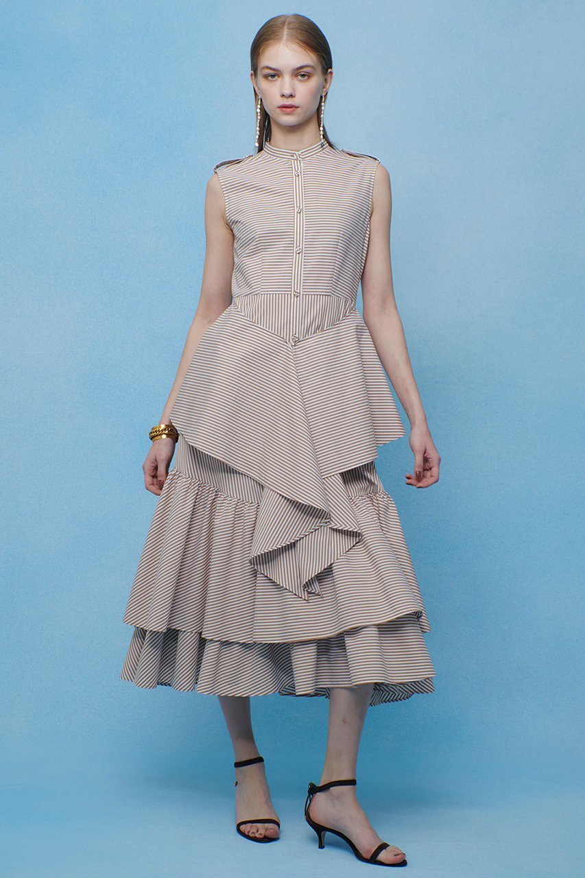 【アルアバイル/allureville】の【LOULOU WILLOUGHBY】レイヤードレープワンピース 人気、トレンドファッション・服の通販 founy(ファニー) 　ファッション　Fashion　レディースファッション　Fashion for Women　ワンピース　Dresses　チュニック　Tunic Tops & Dresses　ストライプ　Stripe, Striped Pattern　チュニック　Tunic, Long Top　ティアード　Tiered, Tiered Style　ドレープ　Drape, Draping Fabric　フロント　Front, Front Design　ロング　Long, Long-Length　other-8|ID: prp329100004904730 ipo3291000000036714765